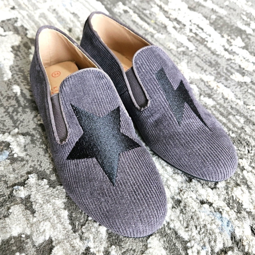 Little Legends textured star and lightning slip on loafer NWOT